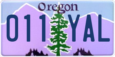 OR license plate 011YAL