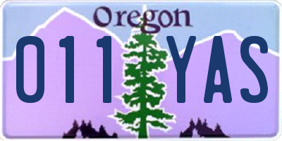 OR license plate 011YAS