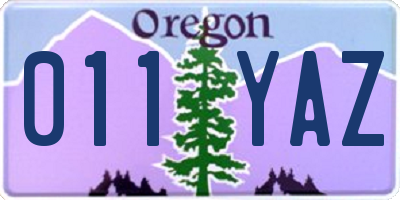 OR license plate 011YAZ