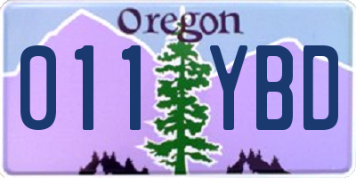 OR license plate 011YBD