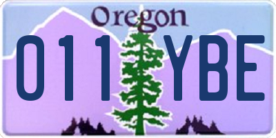 OR license plate 011YBE