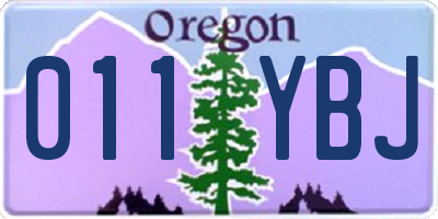 OR license plate 011YBJ