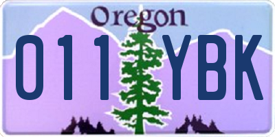 OR license plate 011YBK