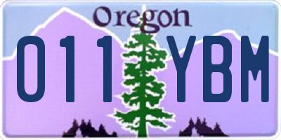 OR license plate 011YBM