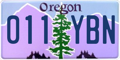 OR license plate 011YBN