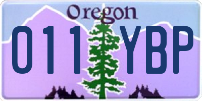 OR license plate 011YBP