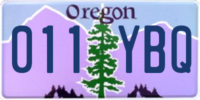 OR license plate 011YBQ
