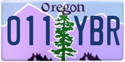 OR license plate 011YBR