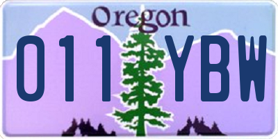 OR license plate 011YBW