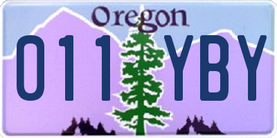 OR license plate 011YBY