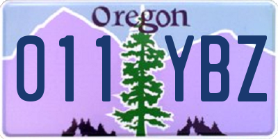 OR license plate 011YBZ