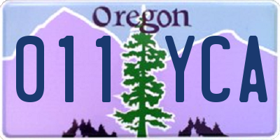 OR license plate 011YCA