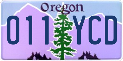 OR license plate 011YCD