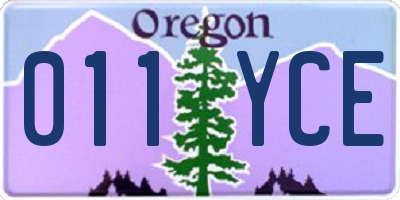OR license plate 011YCE