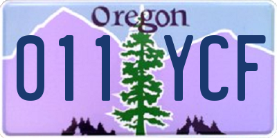OR license plate 011YCF
