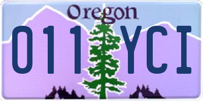 OR license plate 011YCI