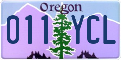OR license plate 011YCL