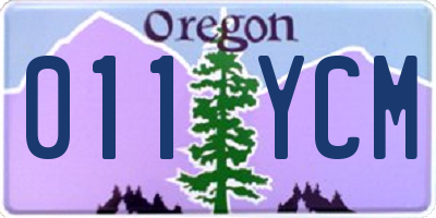 OR license plate 011YCM