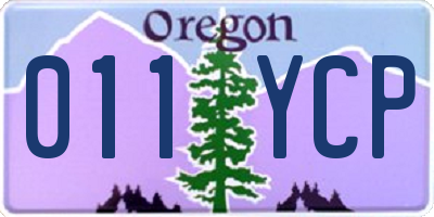 OR license plate 011YCP