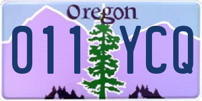 OR license plate 011YCQ