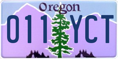 OR license plate 011YCT