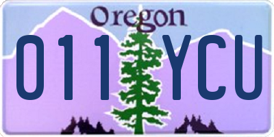 OR license plate 011YCU
