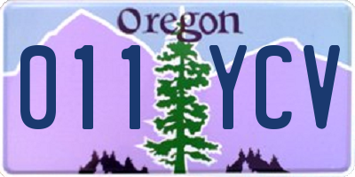 OR license plate 011YCV
