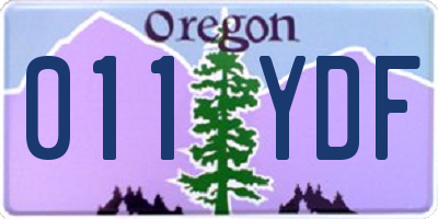 OR license plate 011YDF