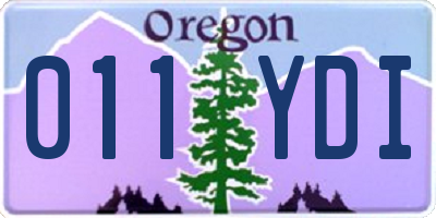 OR license plate 011YDI