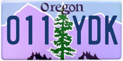OR license plate 011YDK