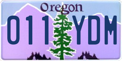 OR license plate 011YDM