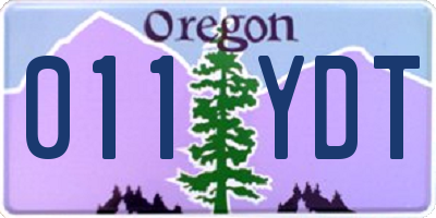 OR license plate 011YDT