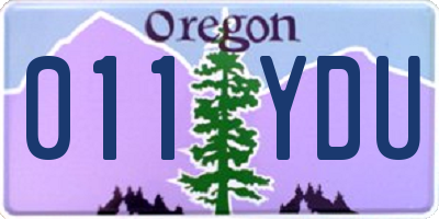 OR license plate 011YDU