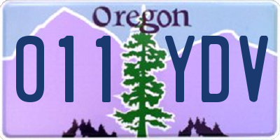 OR license plate 011YDV