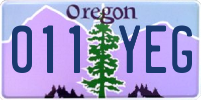 OR license plate 011YEG