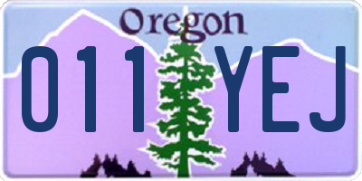 OR license plate 011YEJ