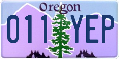OR license plate 011YEP