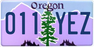 OR license plate 011YEZ