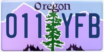 OR license plate 011YFB