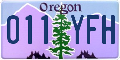 OR license plate 011YFH