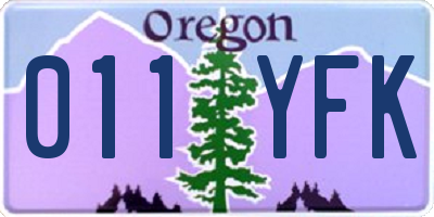OR license plate 011YFK