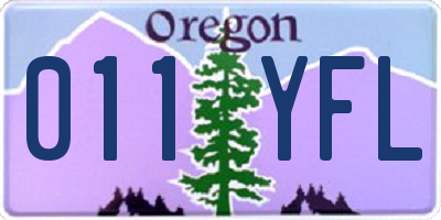 OR license plate 011YFL
