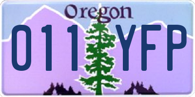 OR license plate 011YFP