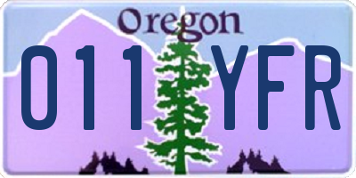 OR license plate 011YFR