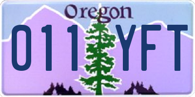 OR license plate 011YFT