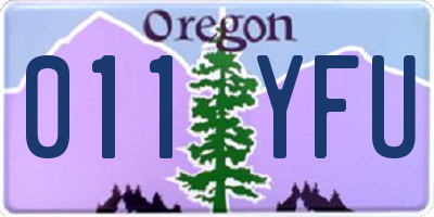 OR license plate 011YFU