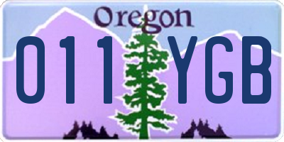 OR license plate 011YGB