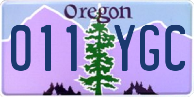 OR license plate 011YGC