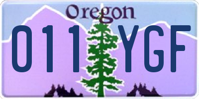 OR license plate 011YGF