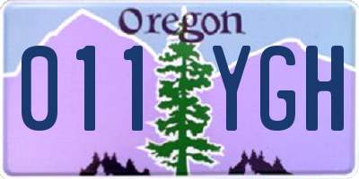 OR license plate 011YGH